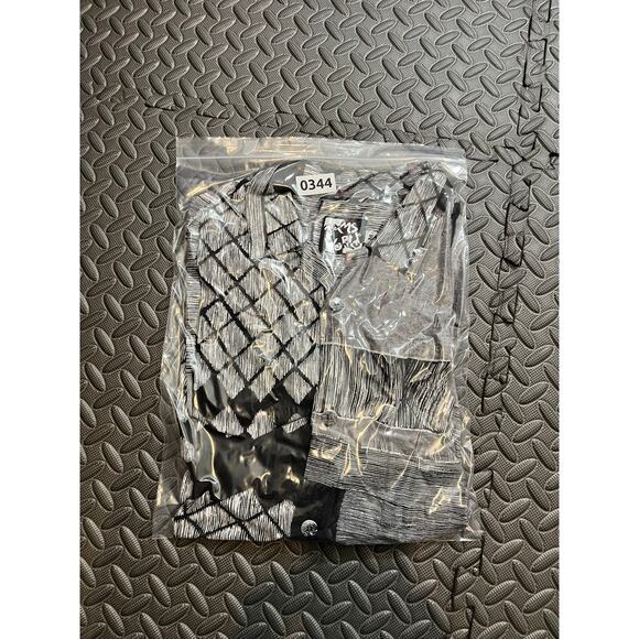 Vintage Jams World Rayon Shirt Geometric Black White Retro Surf‎ Mens Size Med - Picture 13 of 13